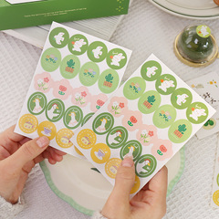 烘焙裝飾甜點吐司蛋糕青團包裝盒ins韓式不乾膠貼紙可愛卡通風
