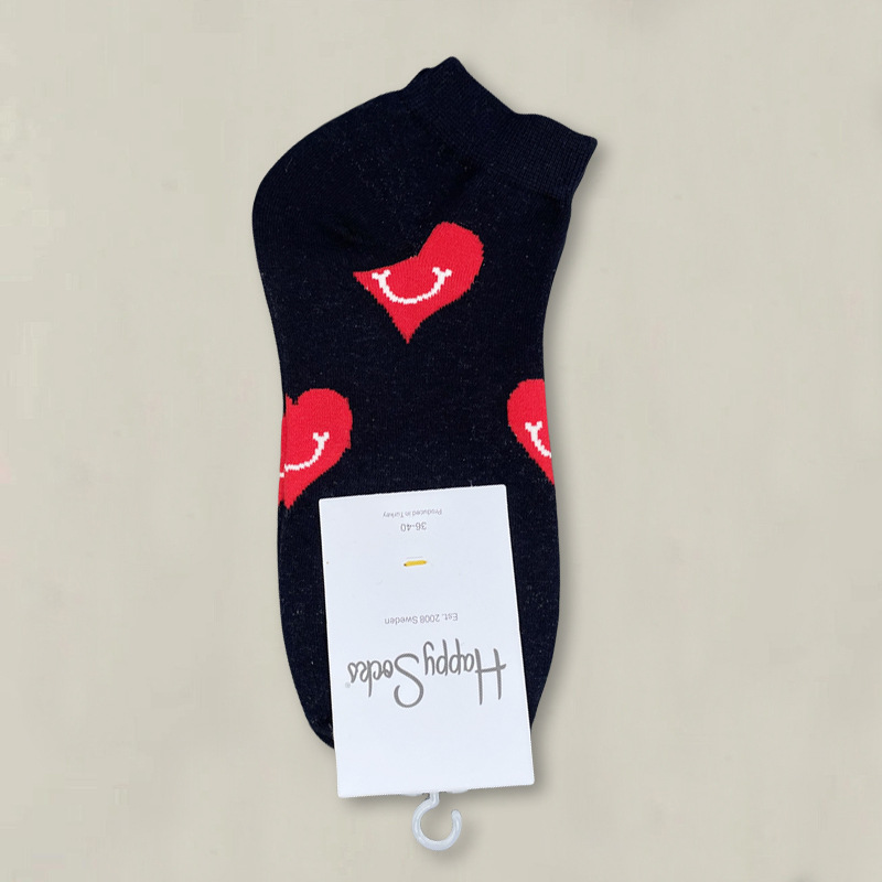 HappySocksハイスキンのショートソックスの漫画の浅い口の低い女性のスウェーデンのファッションのタイプのソックスの春夏のカラー