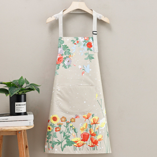 Apron household wipes, hand waist, waterproof and oil-proof kitchen restaurant cooking, adult cute, dirt-resistant, foreign-style overalls