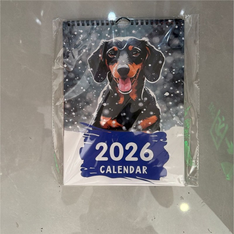 2026年新款跨境爆款亚马逊英文高地牛猫咪狗日历挂历台历厂家|undefined