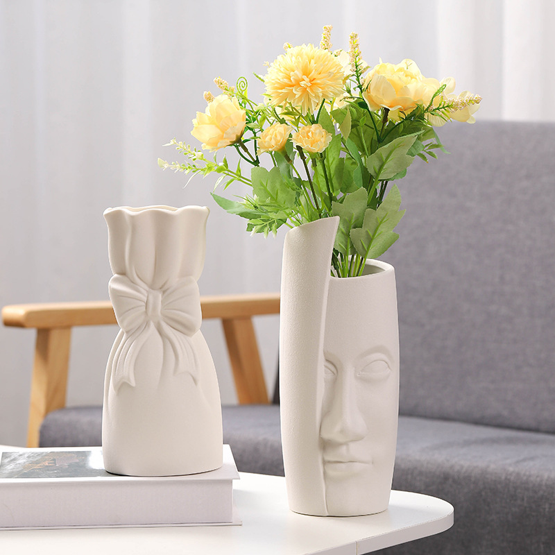 Moderno florero de cerámica simple creativo Estilo nórdico arreglo floral decoración flor almacenamiento creativo decoración del hogar