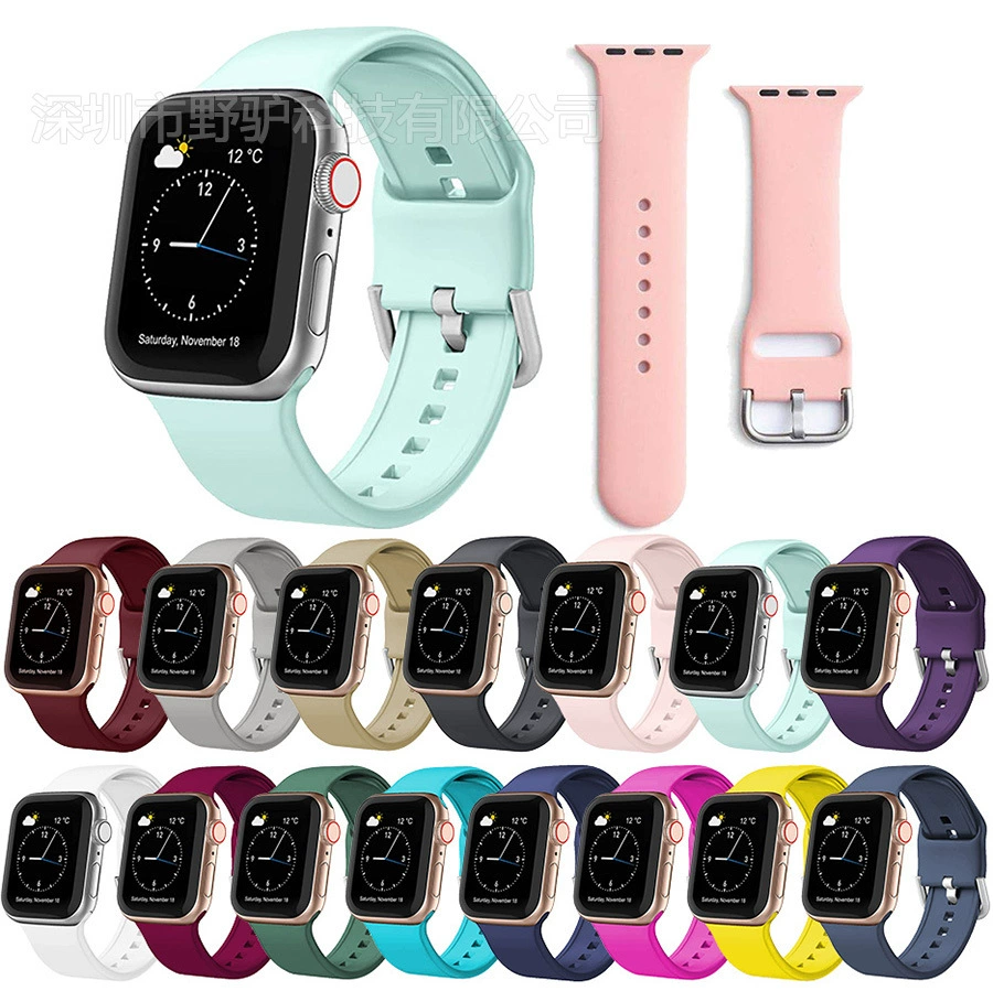 Для Apple iwatch567se Generation Watch Силиконовый монохромный ремешок Японский сменный Браслет с пряжкой