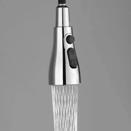 Pull-out kitchen faucet shower head Telescopic vegetable basin faucet three-function small waist double scraper supercharged shower head