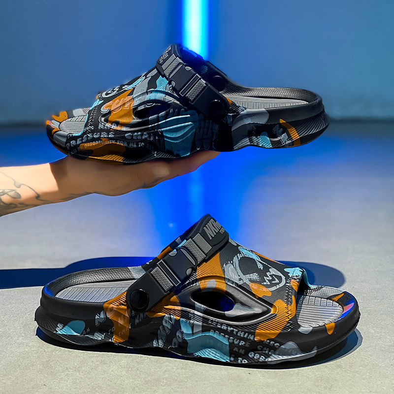 2025 nuevas zapatillas de verano para hombres, sentido de la mierda, conducción antideslizante, doble uso, sandalias deportivas de playa de gran tamaño 4546