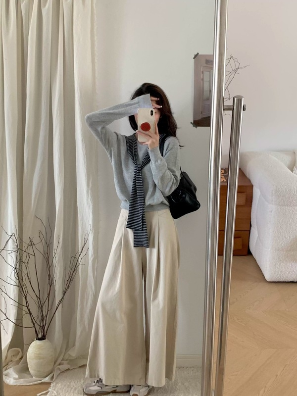 早秋装搭配一整套大码微胖显瘦韩系穿搭减龄复古休闲两件套装女|undefined