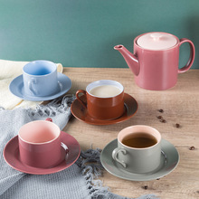 INS歐式咖啡杯碟組合 英式下午茶花茶壺 簡約咖啡具套裝 印制logo