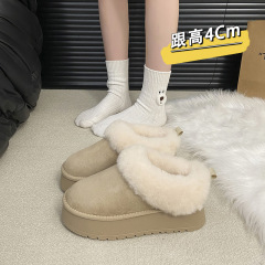厚底加绒加厚雪地靴女款2025新款冬季桑坡村保暖毛毛鞋东北棉鞋子
