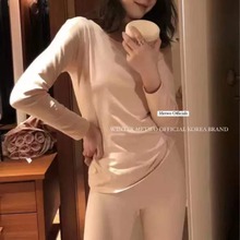 METWO薄绒温恒保暖套装舒适性感打底外穿睡衣速热无痕磨毛内衣女