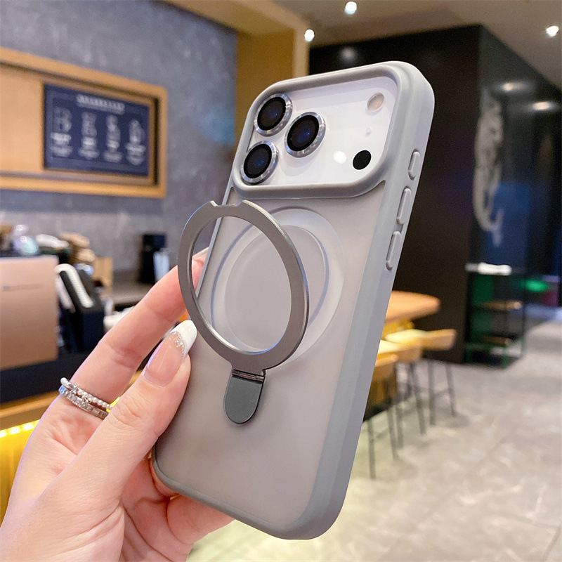适用iphone17promax磨砂背板磁吸支架手机壳苹果15镜头膜防摔护套|undefined