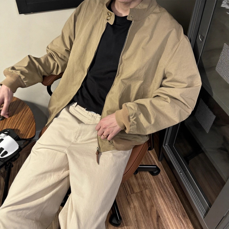 Scanable/High-Quality Rl Laff Pony Logo Second-Hand Jacket Men's Same Style Harrington Jacket