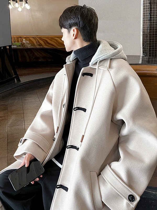 Winter long woolen coat, hoody, trench coat, jacket