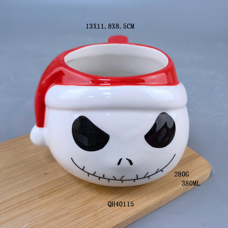 Halloween dibujos animados tazas de cerámica Jack parodia taza de Navidad Sally thriller anime calavera taza de regalo