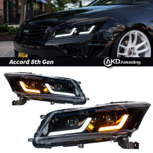 适用本田雅阁八代大灯总成升级LED双光透镜大灯流水转向灯日行灯