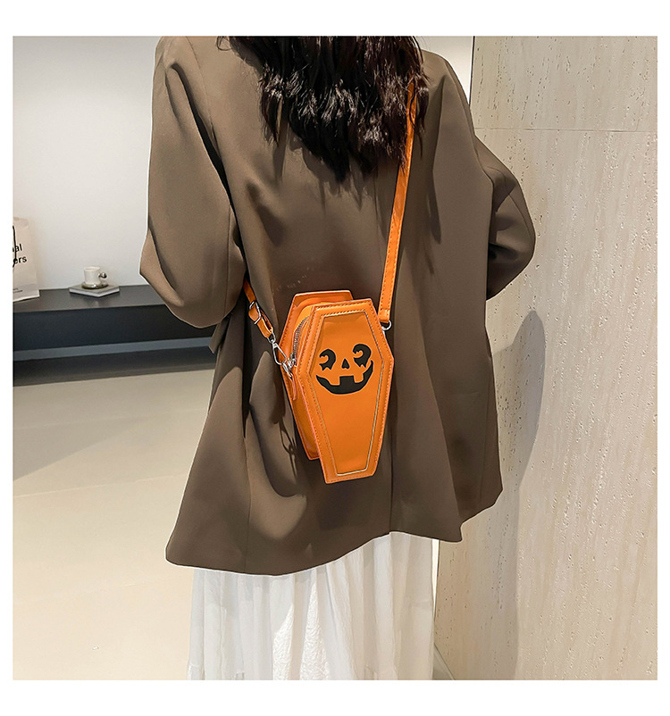 Halloween Women's Pu Leather Pumpkin Cute Ghost Square Zipper Shoulder Bag Crossbody Bag display picture 12