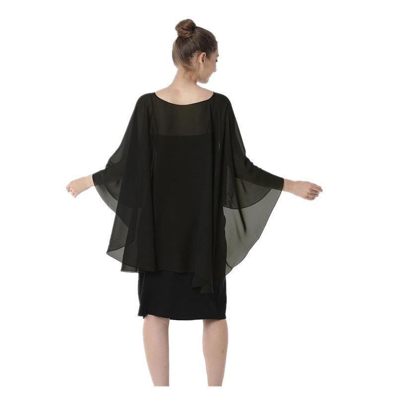 Short shiffon summer thin breathable dress with a round collar for…