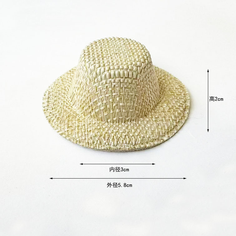 DIY饰品 帽子编织布艺海滩风草帽吊坠耳饰配件挂件eva仿草编5.8cm