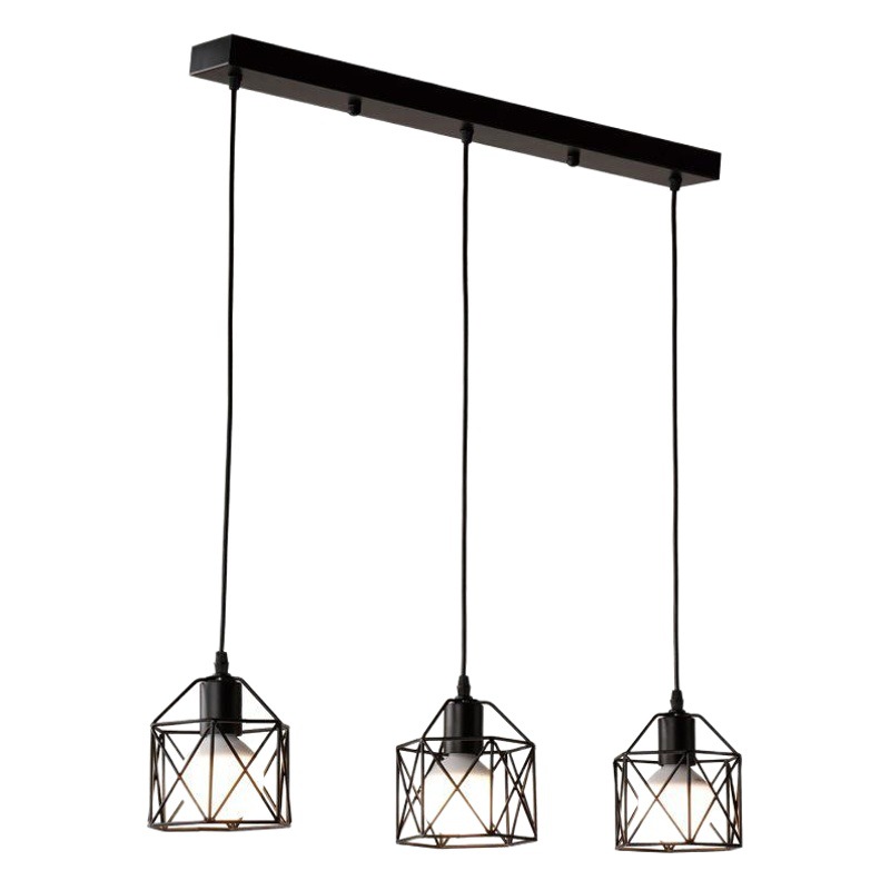 Fábrica al por mayor Nordic American country Lámpara decorativa bar lámpara de techo lámpara de hierro pequeña hexagonal sola cabeza pequeña araña