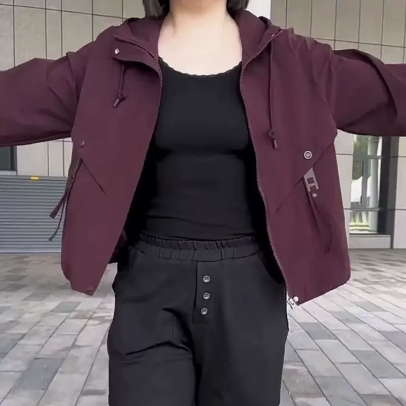 Модное trench coat с капюшоном для отдыха, куртка, яркий запоминающийся стиль, западный стиль, свободный крой