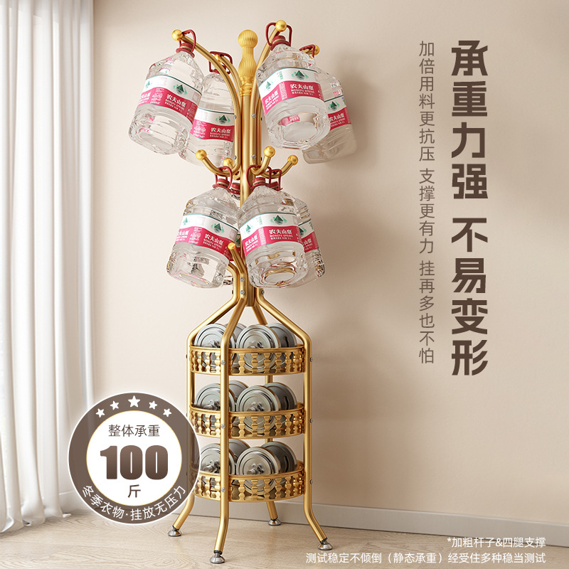 鐵藝衣帽架落地室內掛衣架家用立式衣服收納架子多功能置物掛包架