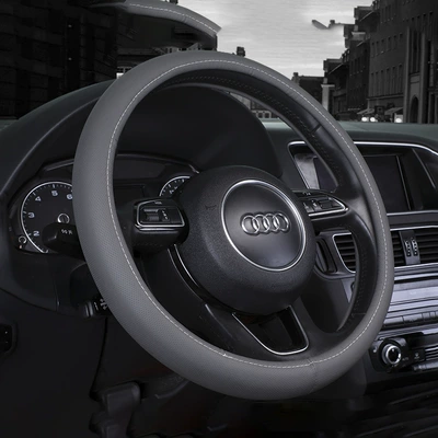 Steering wheel cover: Car Car Handle, Wear-Resistant and Sweat-Absorbent - pu-gray-38cm