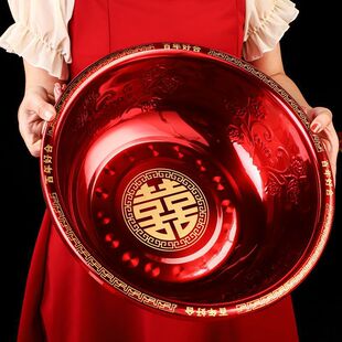 Wedding basin thickened stainless steel red basin a pair of maiden wedding wash full wedding suit bride married