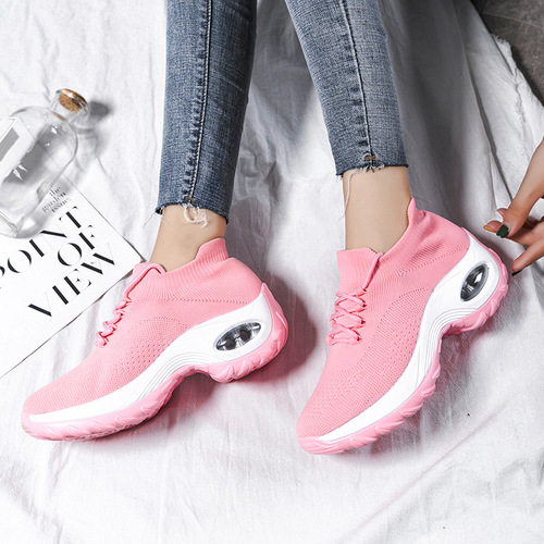Amazon cross-border large size women's shoes New casual sneaker women's flying knitting casual running shoes socks shoes Shake shoes
