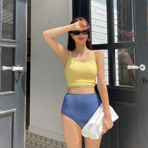 Korean version of fresh swimsuit women's triangular split pure desire and small breast hot spring cross-border wholesale swimsuit