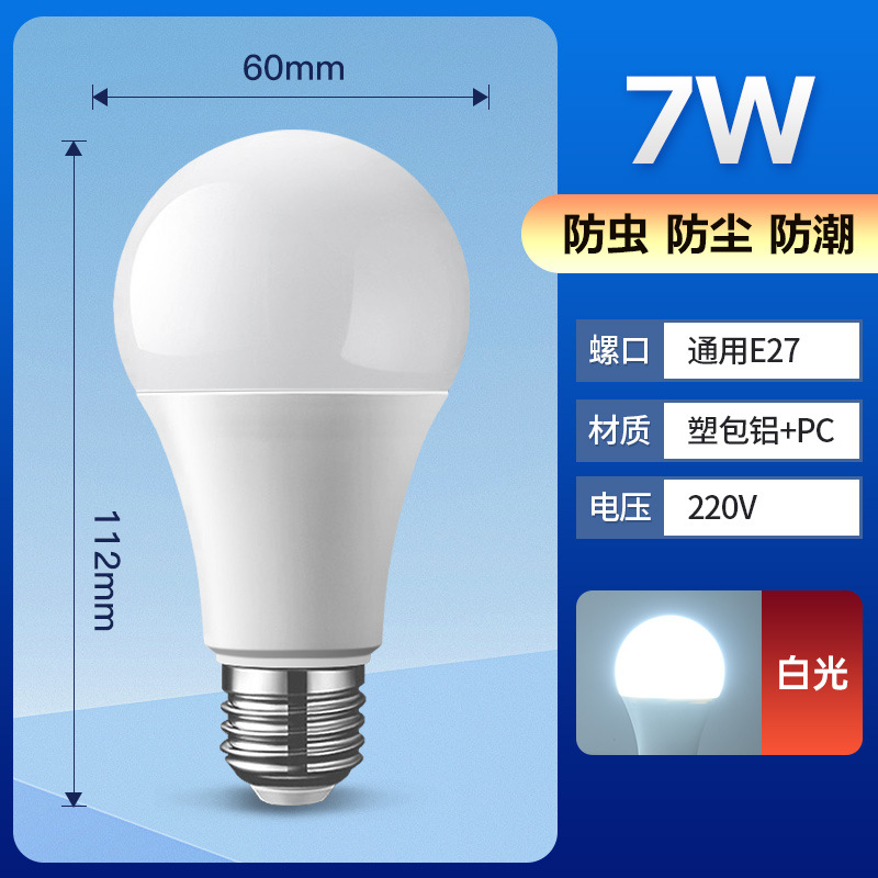 lámpara de lámpara LED de aluminio de plástico ahorro de energía e27 tornillo e14 pequeña lámpara de lámpara LED doméstica super brillante interior ahorro de energía