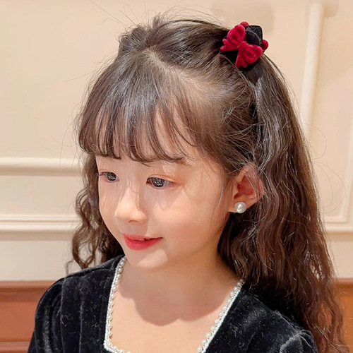 Children's Korean version of flocked grabber little girl cartoon cat ear small hairpin forehead bangs clip broken hair hairpin clip