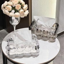 奶油风高级感家用轻奢纸巾盒创意网红客厅桌面茶几餐桌餐巾收纳盒