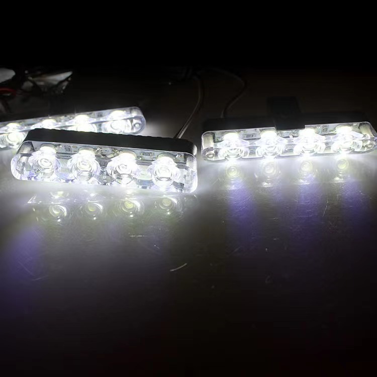 Qìchē Car Truck Modified Wireless Remote Control 1 to 4 16LED Grille Strobe Warning Light (İşçi projektorları) - white