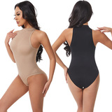 Базовый утягивающий пояс на талию с круглым воротником без рукавов, корректирующее боди, корректирующее белье, европейский стиль, в обтяжку