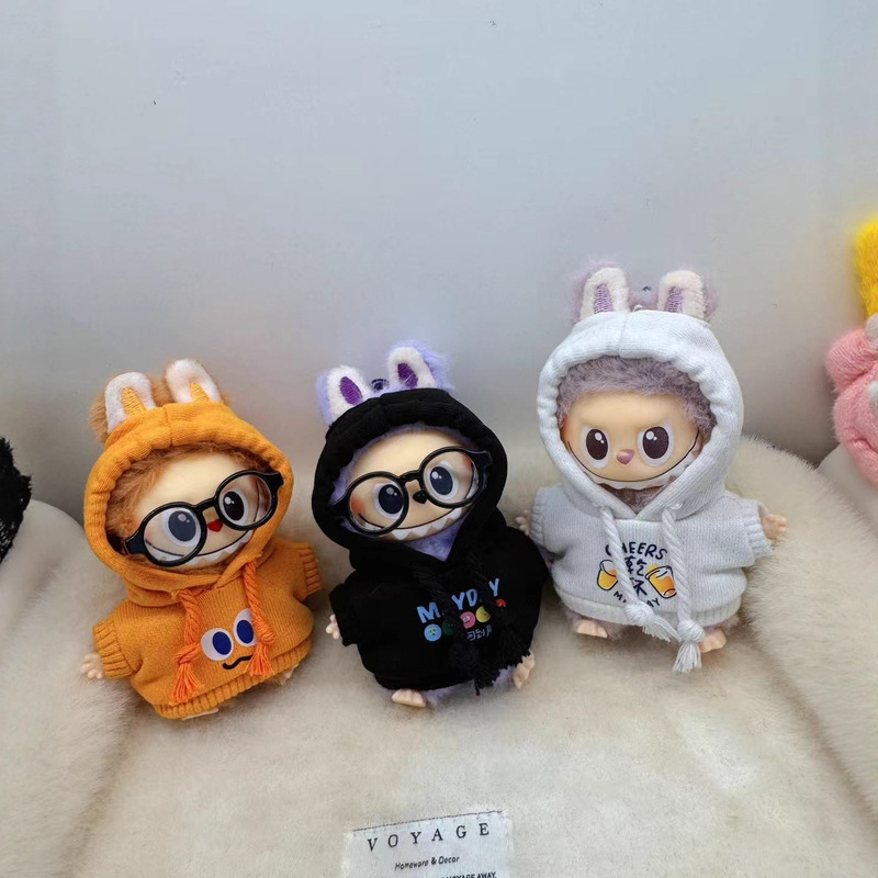 4.0 Labubu (Mayday Merchandise Doll Clothes) 10cm Cotton Doll Hat Rope Hoodie Sweatshirt