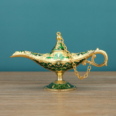 歐式仿古典工藝品裝飾創意擺件道具許願燈禮品金屬小號阿拉丁神燈