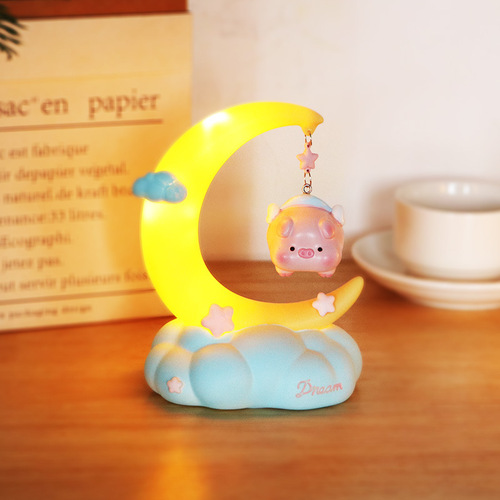 Moon Fairy Night Light Children's Bedroom Bedside Sleeping Lamp Cute Atmosphere Room Table Lamp Internet Celebrity Birthday Gift