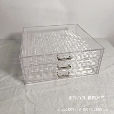 Dırnaq bəzəkləri: 6 layers small grid drawer organizing - small-size-three-layers-metal-handle