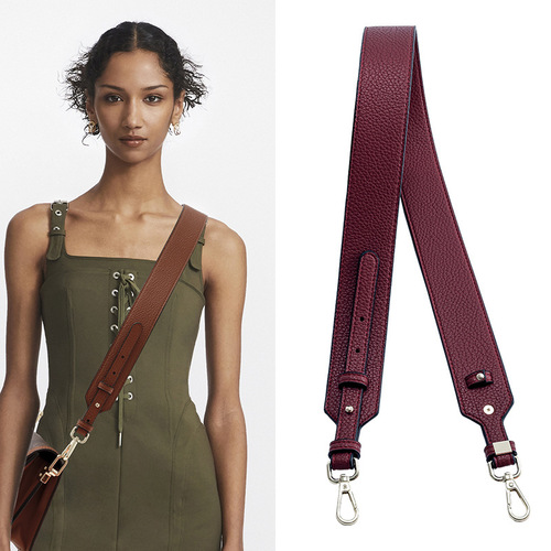 Versatile shoulder strap wide shoulder strap women's shoulder bag strap printed crossbody bag accessories blue long one shoulder pebbled pattern