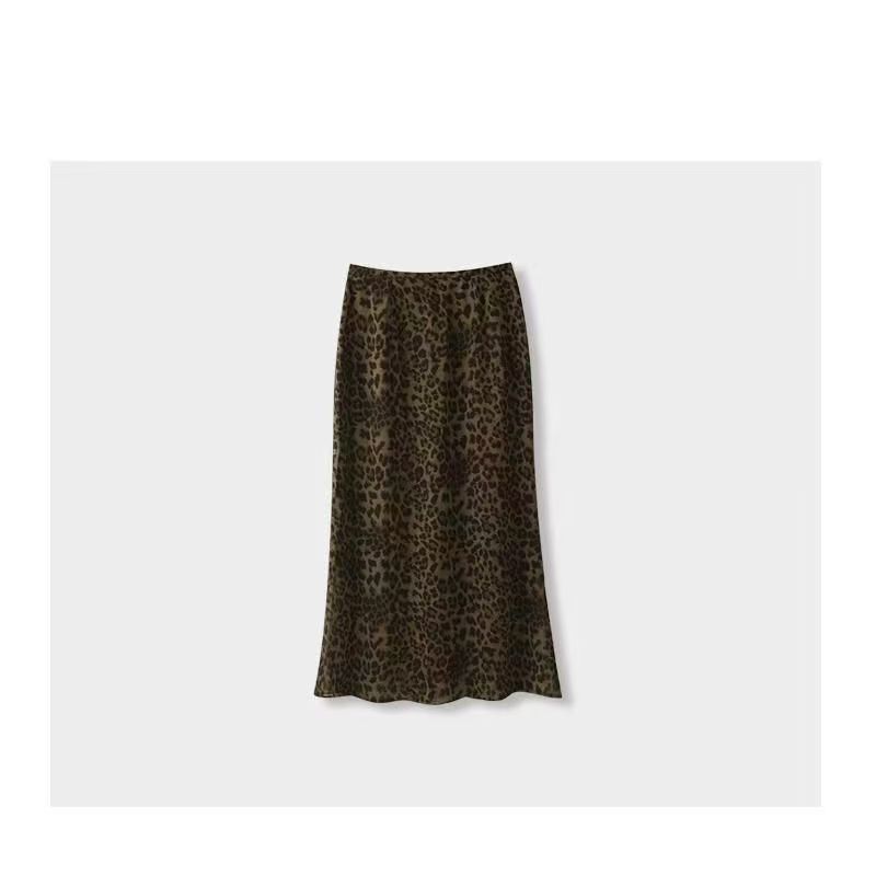 2026 New Style Coffee-Colored Leopard Print Mid-Length Skirt, Fashionable and Versatile, Casual High-Waisted Summer Fishtail Skirt, Mid-Length Style 2026 New Style Coffee-Colored Leopard Print Mid-Length Skirt, Fashionable and Versatile, Casual High-Waisted Summer Fishtail Skirt, Mid-Length Style