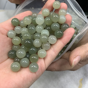 Natural Hetian jade Qinghai material 6m8m10m12m half hole beads factory wholesale