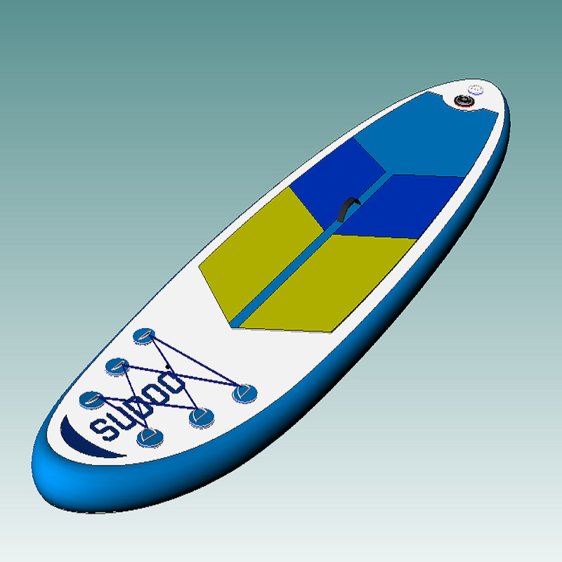 Bloqueo azul y amarillo SUP tabla de remo inflable para adultos tabla de surf marina profesional de pie tabla de remo conveniente plegable