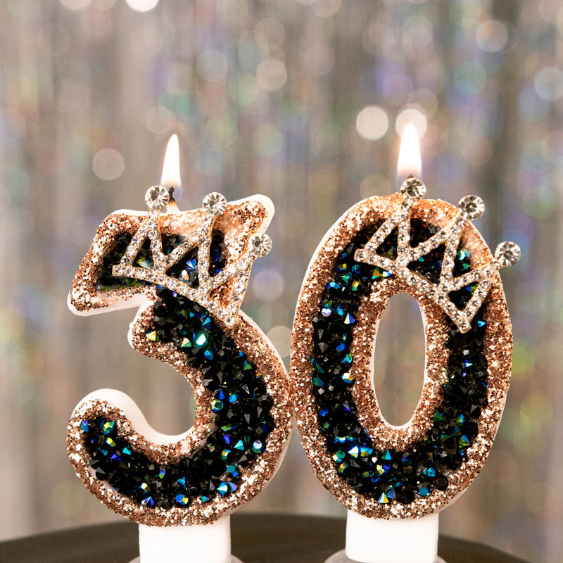 High-end Queen Style Black Diamond Crown Birthday Digital Candle Cross-border Amazon Factory Direct Cake Decoration High-end Queen Style Black Diamond Crown Birthday Digital Candle Cross-border Amazon Factory Direct Cake Decoration