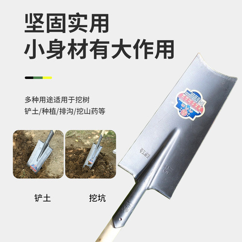 厂家批发王中王挖树锹挖山药铲子开沟锹户外农用园林工具加厚铁锹