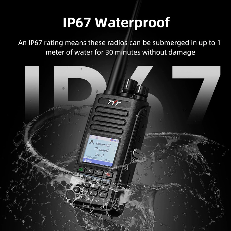 Цифровой рации TYT MD-UV390PLUS, DMR, 10W, шифрование AES256, водонепроницаемый, геолокация/позиционирование