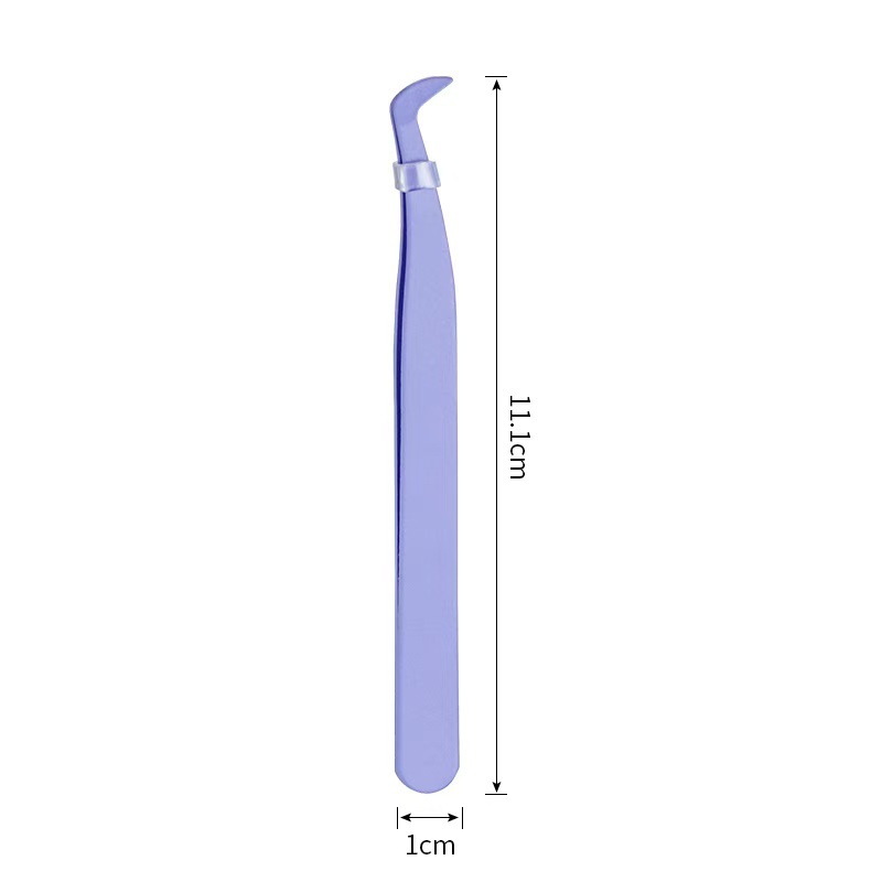 Stainless Steel Eagle-Beak Eyelash Tweezers with Pointed Tips for Makeup, False Eyelashes, and Eyelashes, with a Slanted Edge, Non-Slip, and Curling Effect