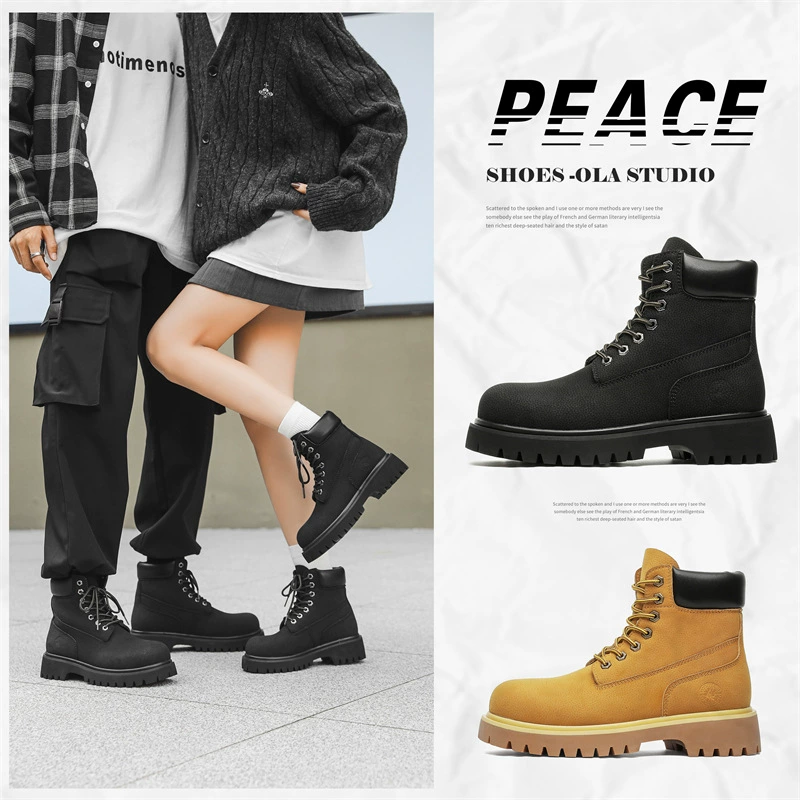 Американские ботинки с ревенем для мужчин и женщин, пары, осенне-зимняя новая рабочая одежда в стиле ретро, уличные черные нескользящие ботинки Martin для мужчин, оптовая продажа