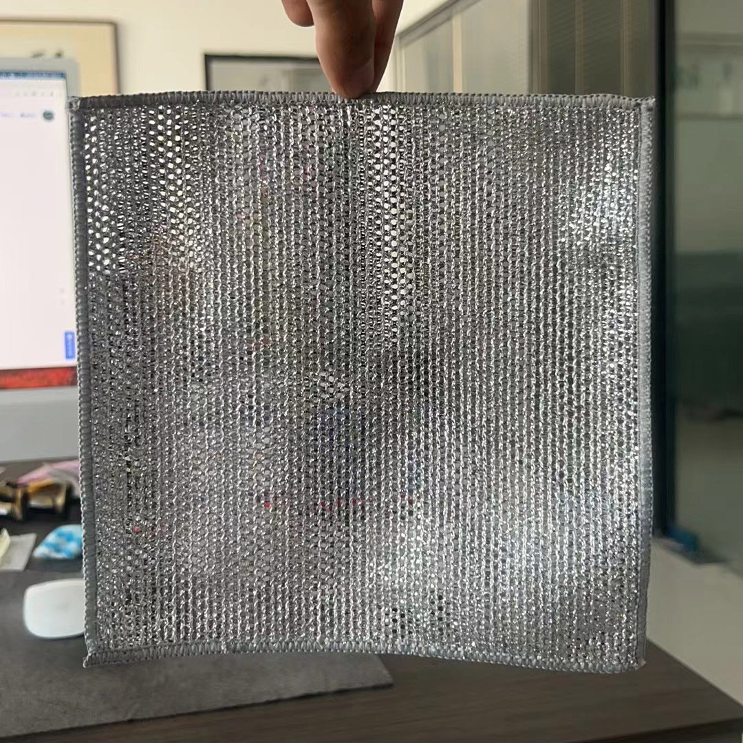 Paño de acero de doble cara para lavar platos de alambre de plata reemplazo de alambre de acero bola de cocina sin aceite toalla de limpieza de alambre