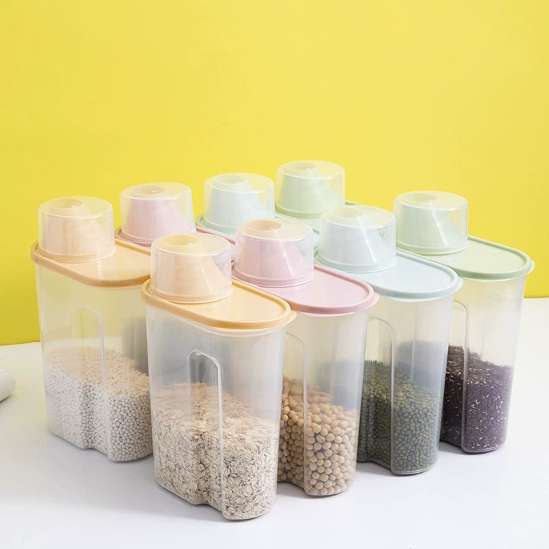 Sealed Cans of Grains, Plastic Dried Fruit Snack Storage Boxes, Kitchen Insect-Proof and Moisture-Proof Rice and Grain Storage Cans