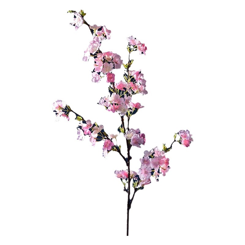 Flor de cerezo artificial rama larga flor falsa Flor de melocotón luz mesa de comedor de lujo floral TV gabinete decoración interior decoración transfronteriza Aprobación de fábrica
