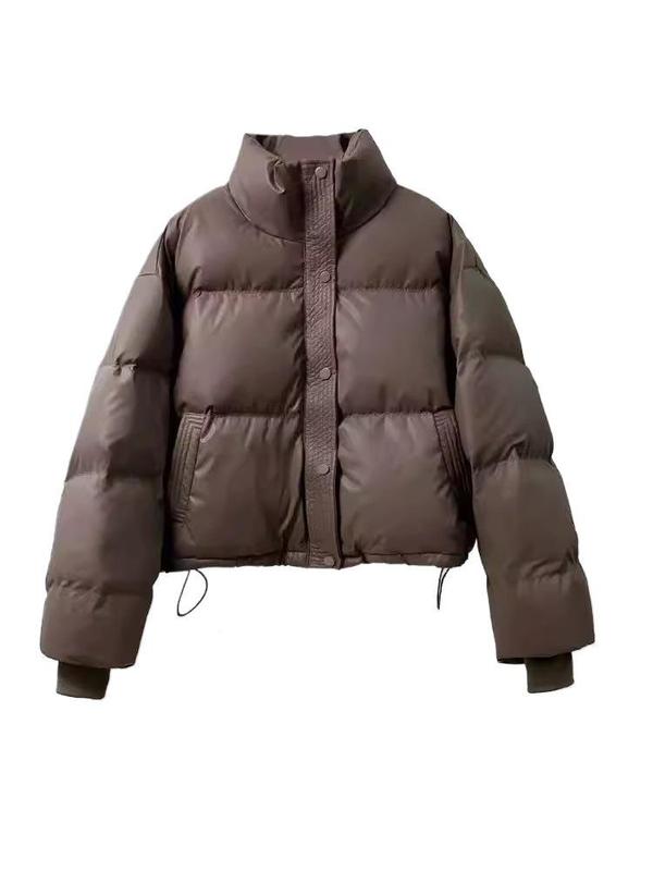 厂家直销免洗PU皮棉服女短款2025新款冬季加厚宽松面包服时尚棉衣|undefined