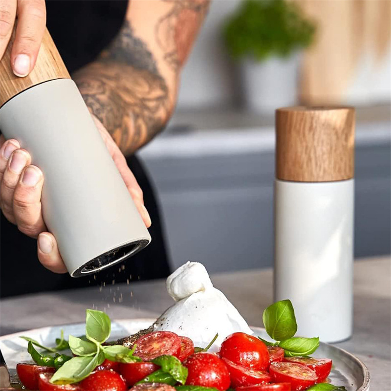 Molino de pimienta de madera para el hogar molino de pimienta manual ajuste inferior molino de pimienta herramientas de cocina